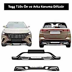 Togg T10x Uyumlu OEM İthal Ön ve Arka Koruma Difüzör Seti