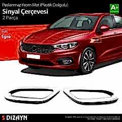 S-Dizayn Fiat Egea Mat Krom Sinyal Çerçevesi 2 Prç. ABS Plastik Dolgulu 2015 Üzeri