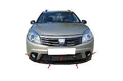 Dacia Sandero Uyumlu 1 Ön Tampon Altı (Sis Çerçeveli) 3 Parça Fiber 2007-2012