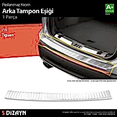 S-Dizayn VW Tiguan Krom Arka Tampon Eşiği 2024 Üzeri A+ Kalite