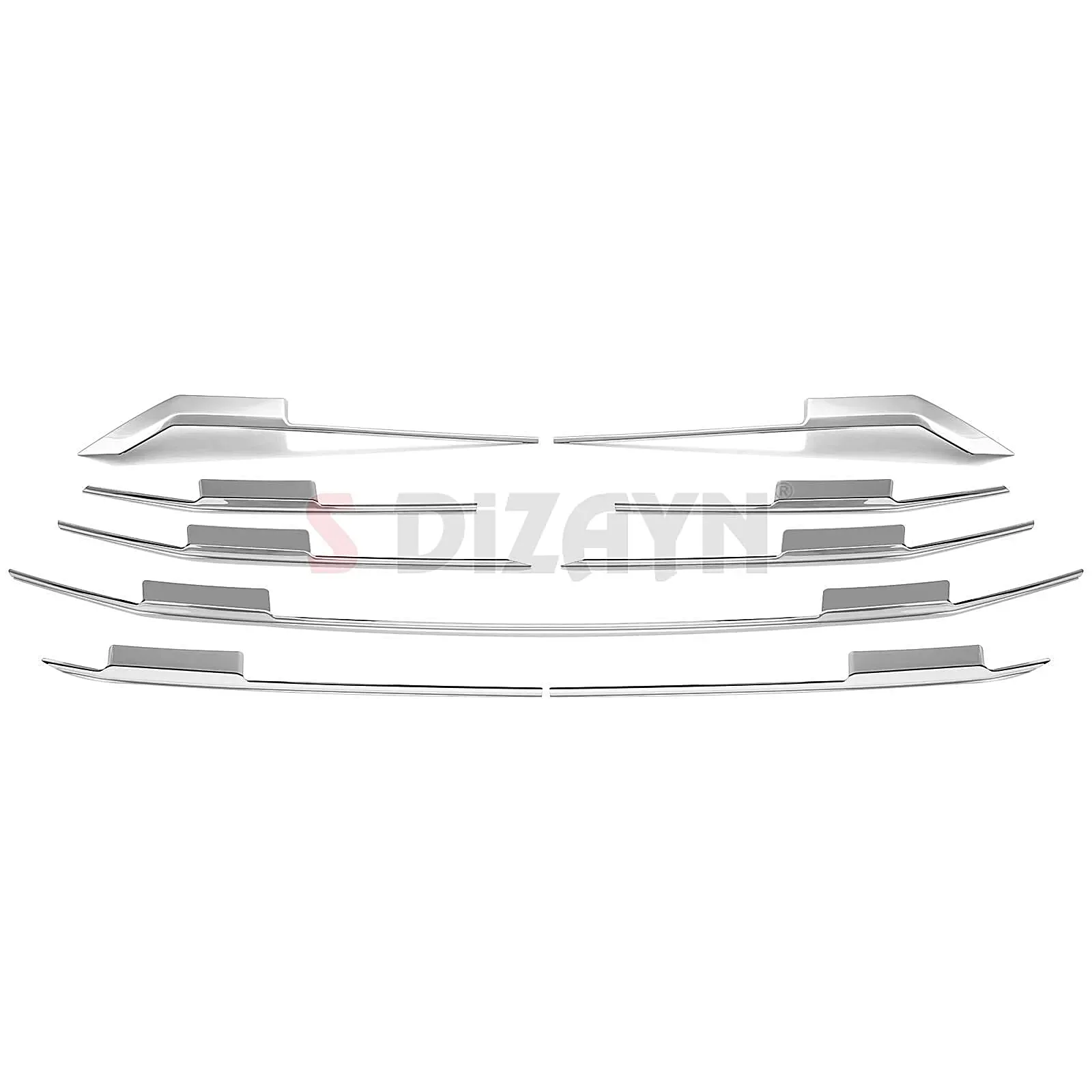 S-Dizayn Ford Tourneo Custom 2 Krom Ön Panjur 9 Prç. 2023 Üzeri A+ Kalite