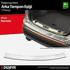 S-Dizayn Skoda Roomstar Krom Arka Tampon Eşiği 2006-2016 A+ Kalite