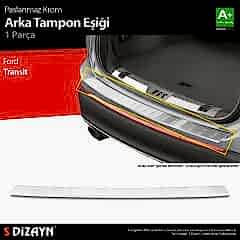 S-Dizayn Ford Transit Krom Arka Tampon Eşiği 2006-2014 A+ Kalite