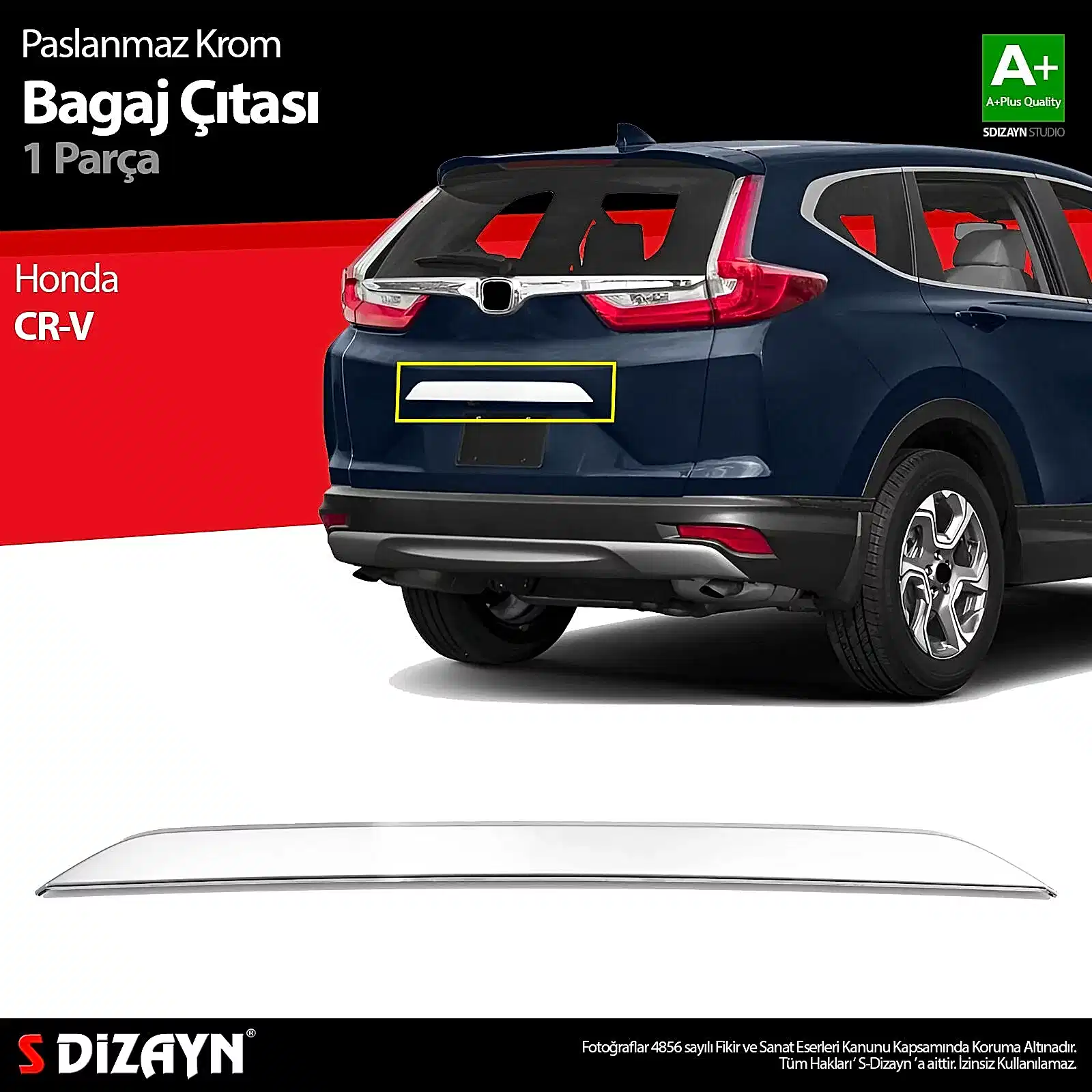 S-Dizayn Honda CR-V Krom Bagaj Çıtası 2018 Üzeri A+ Kalite