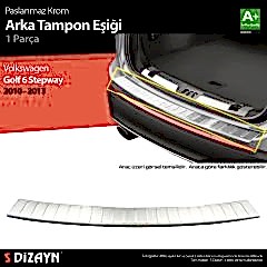 S-Dizayn VW Golf 6 SW Krom Arka Tampon Eşiği 2010-2013