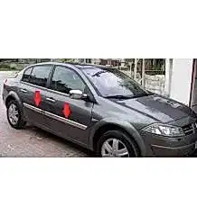 Renault Megane Uyumlu 2 Yan Kapı Çıtası 2004-2010 Paslanmaz Çelik Parça
