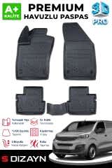 S-Dizayn Fiat Scudo 3D Pro Havuzlu Paspas 2022 Üzeri A+ Kalite