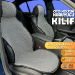 Mitsubishi Carisma Uyumlu Koltuk Kılıfı Minder Çizgili Füme Beyaz 2+1 Ön Arka Set