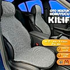 Mitsubishi Lancer Uyumlu Koltuk Kılıfı Minder Çizgili Füme Beyaz 2+1 Ön Arka Set