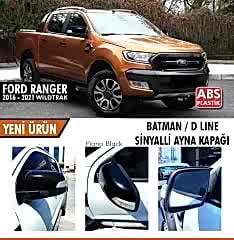 Ford Ranger Uyumlu T6 Batman Yarasa Ayna Kapağı Sinyalli Piano Black / 2016-2021