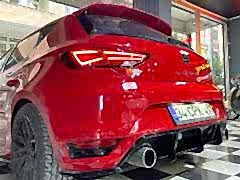 Seat Leon Uyumlu Mk3 Aero Tampon Orta Flapları (Plastik) Boyalı Parlak Siyah