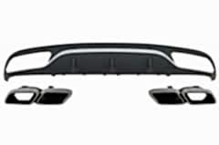 W205 C Uyumlu Serisi (Amg Sedan) İçin C63 Görünüm Difüzör (Mat Gri Çizigili ) Ve Egzoz Seti Parça