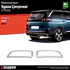 S-Dizayn Peugeot 5008 Krom Egzoz Çıkışı 2 Prç. 2017 Üzeri