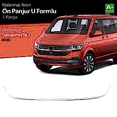 Volkswagen Transporter Uyumlu T6.1 Krom U Formlu Ön Panjur Çıtası 2020 Üzeri