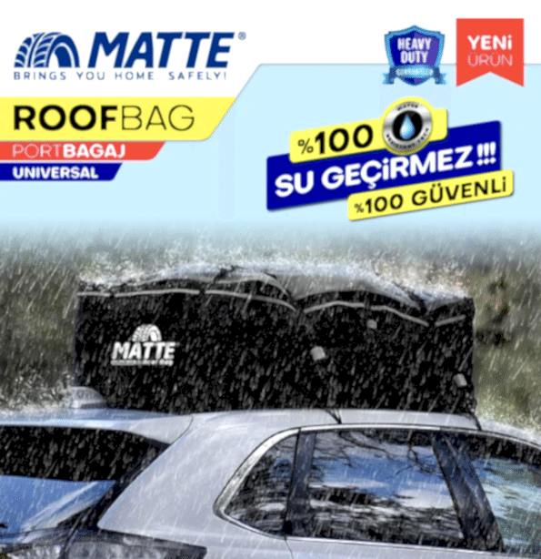 Matte Uyumlu Araç Tavan Çantası Portbagaj (350Lt)