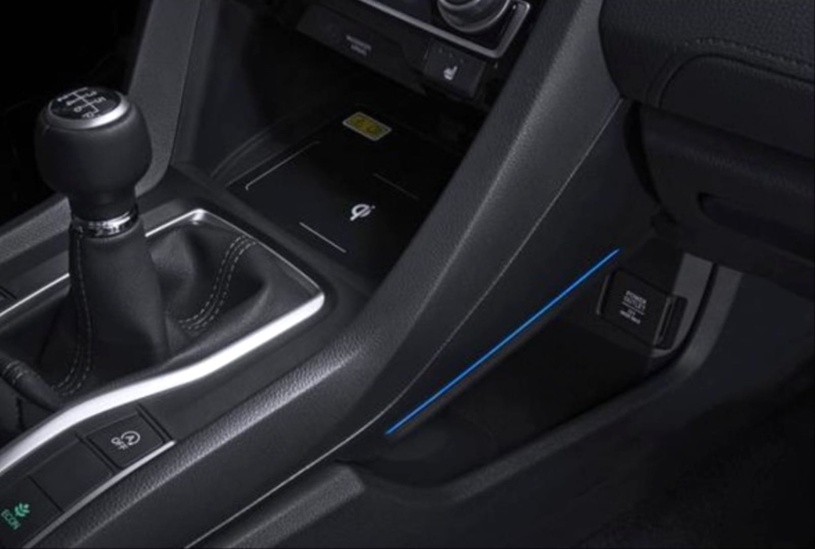 Honda Civic Uyumlu Fc5 2016-2020 Vites Konsol Aydınlatma - Mavi