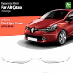 Renault Clio Uyumlu 4 Sport Tourer Krom Far Alt Çıtası 2 Parça. 2012-2016