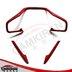 Honda Civic Uyumlu Fc5 2016-2021 Direksiyon Kaplama Seti Kırmızı 3 Parça