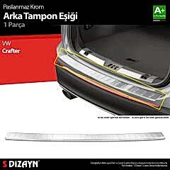 S-Dizayn VW Crafter Krom Arka Tampon Eşiği 2011-2017 A+ Kalite