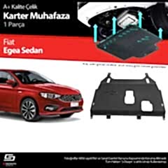S-Dizayn Fiat Egea HB Çelik Karter Muhafaza Koruma 2015 Üzeri A+ Kalite