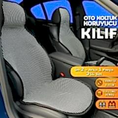 Koltuk Kılıfı Minder Çizgili Füme Beyaz 2+1 Ön Arka Set