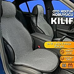 Subaru XV Uyumlu Koltuk Kılıfı Minder Çizgili Füme Beyaz 2+1 Ön Arka Set
