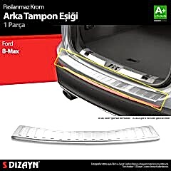 S-Dizayn Ford B-Max Krom Arka Tampon Eşiği 2012-2016 A+ Kalite