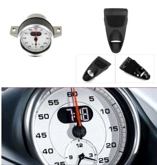 Porsche 718 Uyumlu 2016+ Siyah Bakalit Ve Beyaz Chrono Takım