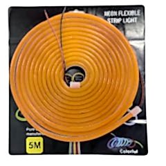 Neon şerit led 12v 8x16 mm 5 metre kesilebilir bağlantı aparatlı turuncu / LAAM438