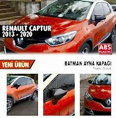 Renault Captur Uyumlu (2013-2020) Yarasa Ayna Kapağı (Piano Black)