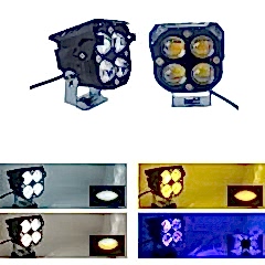 Offroad sis lambası mavi gündüz ledli çakarsız 7.8 x 7.8 x 7.1 cm set 12-60v /  LASS366