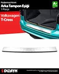 S-Dizayn VW T-Cross Krom Arka Tampon Eşiği 2019 Üzeri