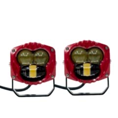 Offroad sis lambası sarı-beyaz set kırmızı çerçeve 7.3 x 6.8 x 6.8 cm 12-30v /  LASS369-1