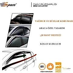 Space Cam Rüzgarlığı 1.2mm Nissan/Qashqai 2008 4'lü Set / CARU355