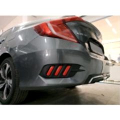 Honda Civic Uyumlu Fc5 2016-2020 Arka Sis 3 Cızgı Kırmızı