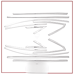 Ford Focus Uyumlu 3 Sedan Cam Çerçevesi 2011-2018 Paslanmaz Çelik Parça