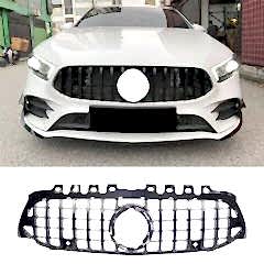 S-Dizayn Mercedes A-Class W177 Ön Panjur Parlak Siyah Piano Black GTR Model 2019 Üzeri