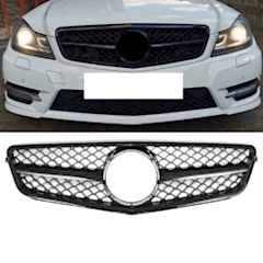 S-Dizayn Mercedes C-Class W204 Ön Panjur Parlak Siyah Piano Black AMG Model 2007-2014