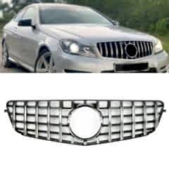 S-Dizayn Mercedes C-ClassW204 Ön Panjur Parlak Siyah Çerçeveli Krom AMG Model 2007-2014