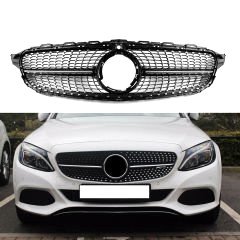 S-Dizayn Mercedes C-Class W205 Ön Panjur Parlak Siyah Piano Black Diamond Model 2019 Üzeri