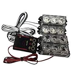 Çakar lamba 3x4 led kırmızı mavi 12-24v / LAPA534-3