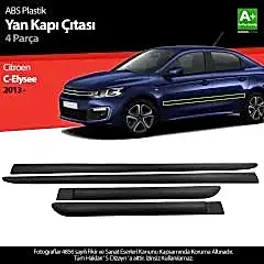 S-Dizayn Citroen C-Elysee ABS Plastik Yan Kapı Koruma Çıtası 2013 Üzeri A+ Kalite
