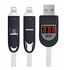 Voltaj Göstergeli Çok Fonksiyonlu Mikrofonlu Usb'Li Şarj Kablosu / Icca86