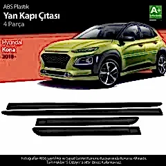 S-Dizayn Hyundai Kona ABS Plastik Yan Kapı Koruma Çıtası 2018 Üzeri A+ Kalite