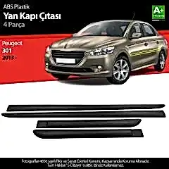 S-Dizayn Peugeot 301 ABS Plastik Yan Kapı Koruma Çıtası 2013 Üzeri A+ Kalite