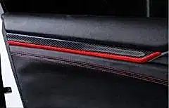 Honda Civic Uyumlu Fc5 2016-2020 Kapı Döşeme Çıtası Red&Karbon
