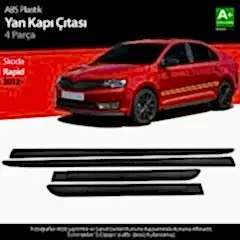 S-Dizayn Skoda Rapid ABS Plastik Yan Kapı Koruma Çıtası 2012 Üzeri A+ Kalite