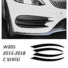 Mercedes W205 Uyumlu 2015-2018 Sis Kası 4 Parça (Piano Black)