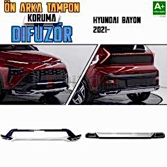 S-Dizayn Hyundai Bayon Ön ve Arka Tampon Koruma Difüzör Seti 2021 Üzeri A+ Kalite
