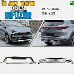 S-Dizayn Kia Sportage Ön ve Arka Tampon Koruma Difüzör Seti 2019-2021 A+ Kalite